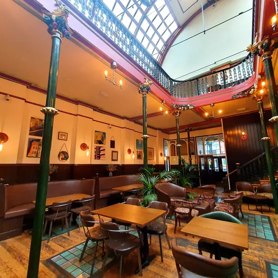 Image of the interior of Malt Cross, an old pub in Nottingham