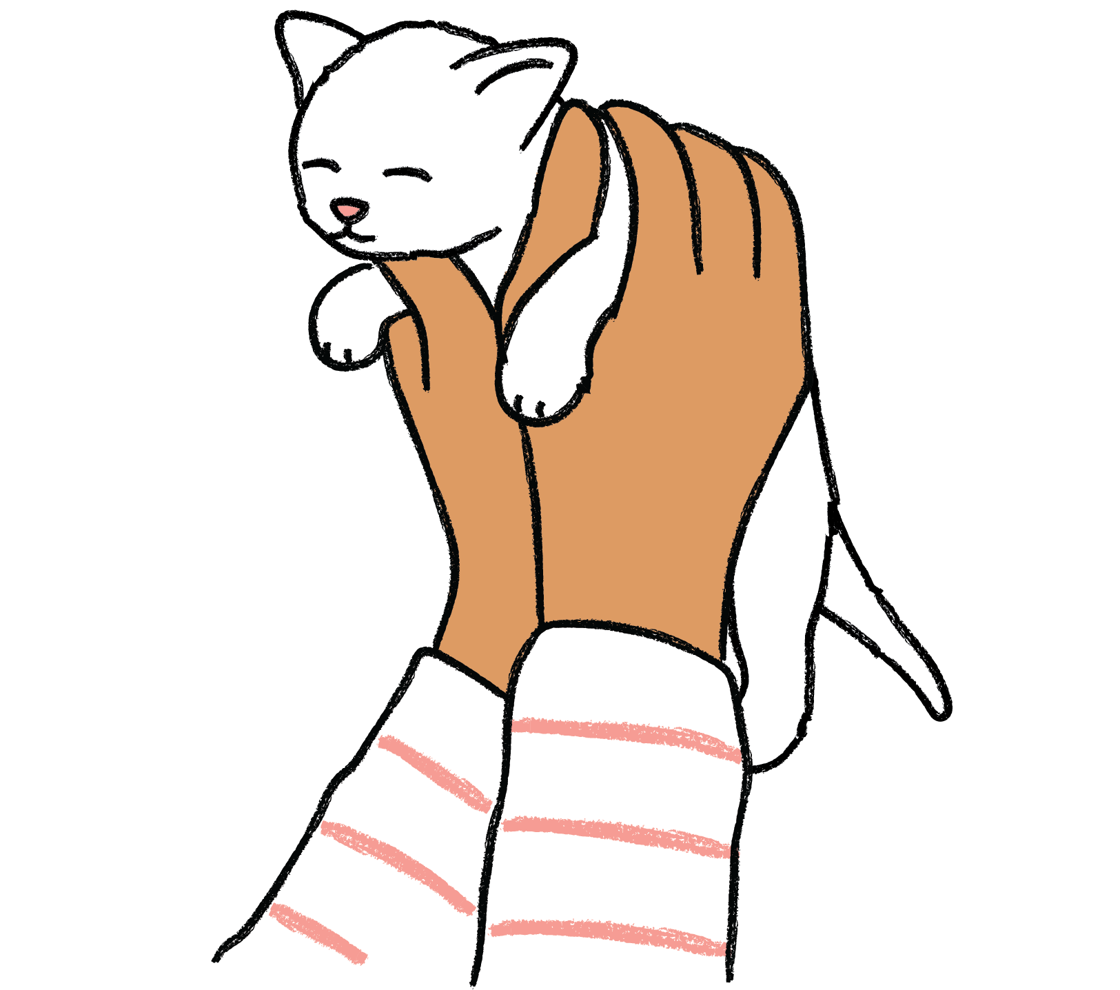 Hands holding up a kitten