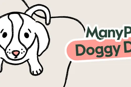 Illustration of a puppy looking up