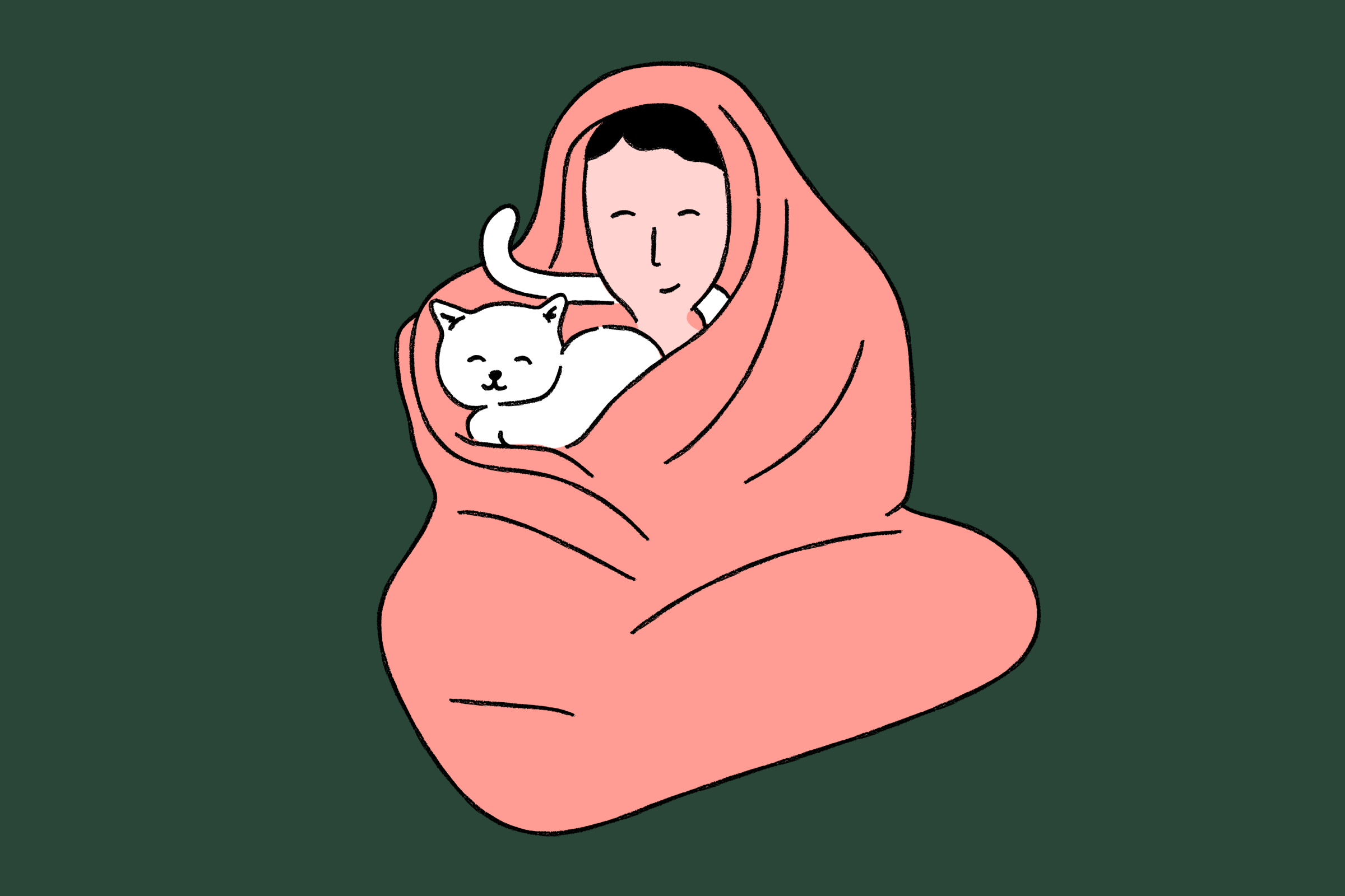 cuddling with cat
