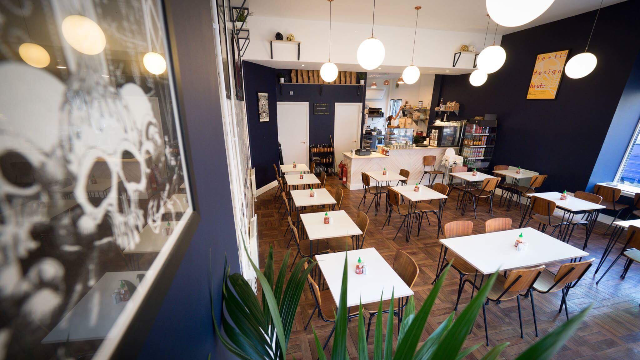 Interior of Strange Brew, a Glasgow coffee shop