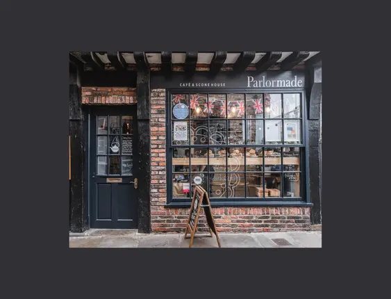the shop window of parlormade scone house.