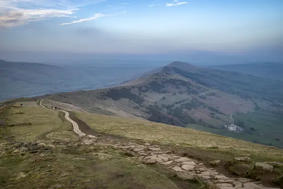 Mam Tor mountain on a sunny day