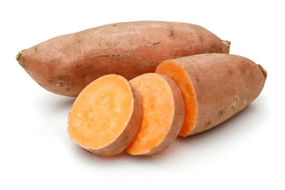 Image of a sliced sweet potato