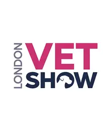 Logo of the London Vet Show with the words "London Vet Show" and a silhouette of a dog's head inside the letter "O" in "SHOW".