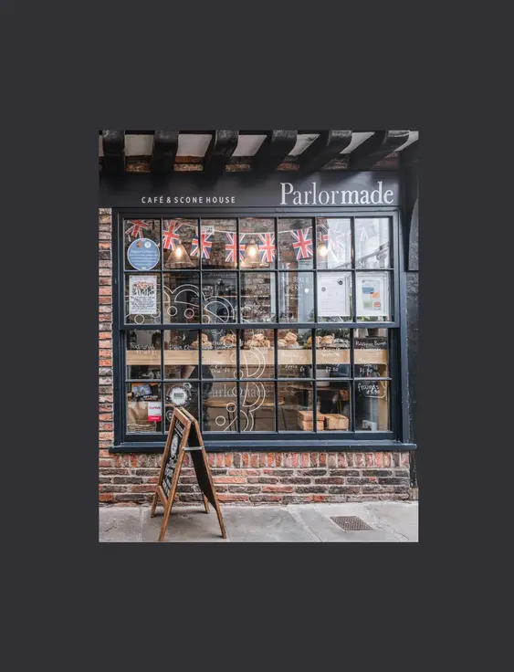 the shop window of parlormade scone house.
