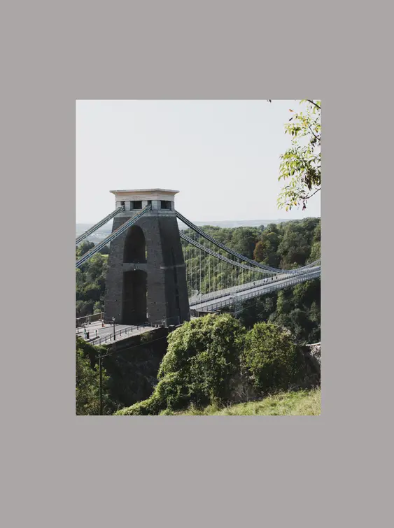 A landscape view of the icon Clifton Suspension Bridge.