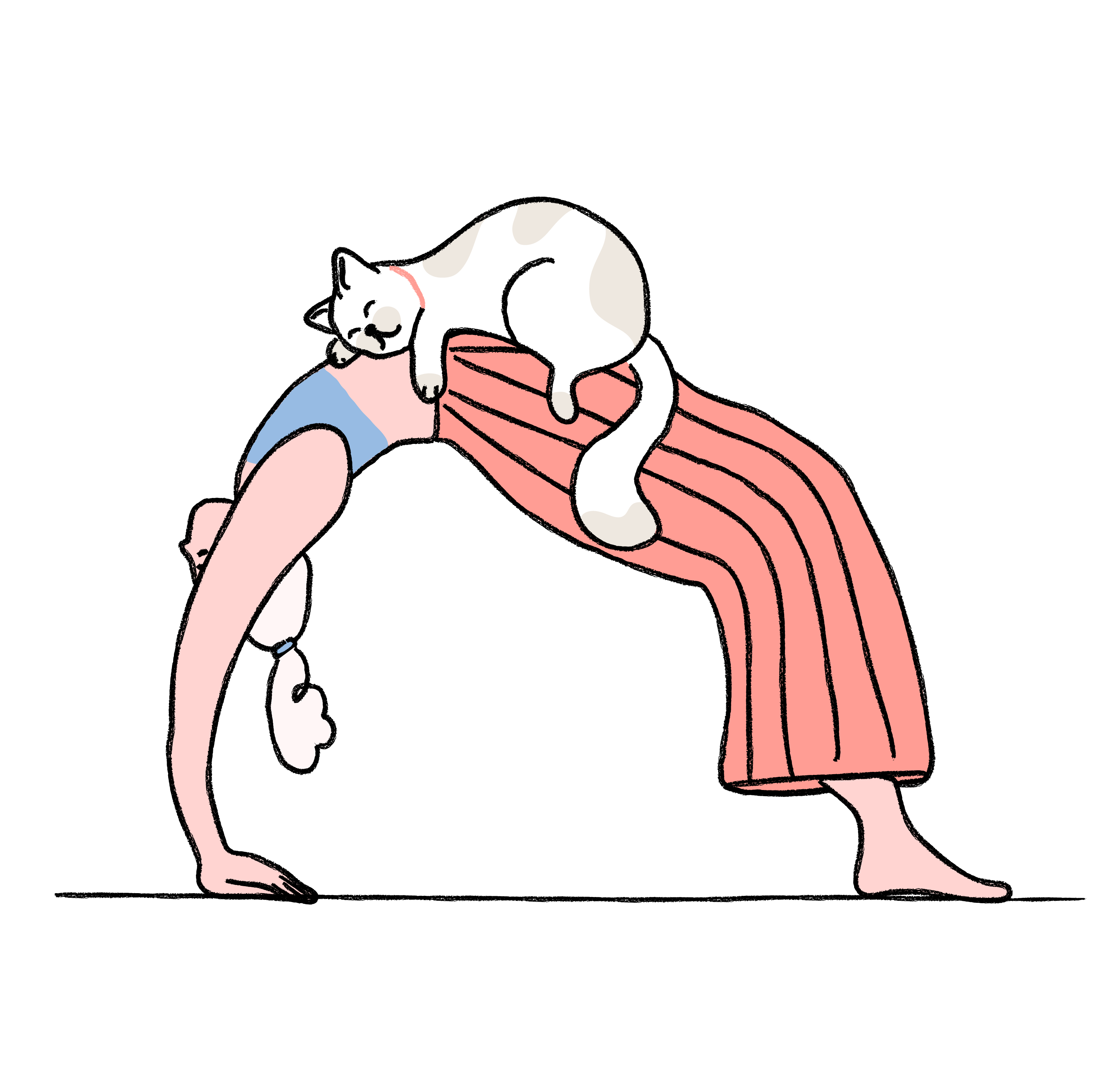 Cat smiling illustration