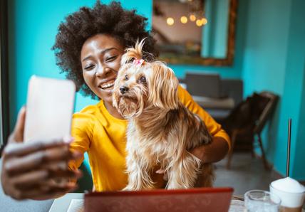 Taking a dog selfie