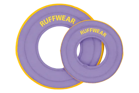 Image of a Ruffwear Hydro toy in purple and yellow