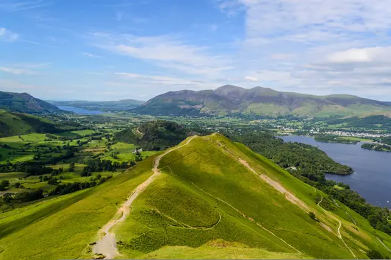 Image of a hiking trail up the Catbells, Lake District