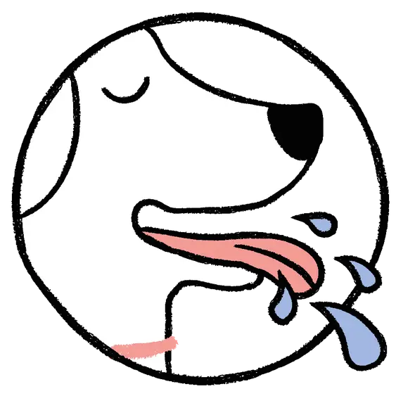An illustration of a dog drinking