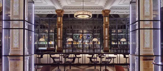 Image of the interior of The Refuge, a restaurant in Manchester