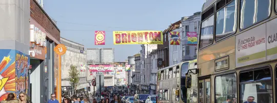 Image of a crowded Brighton street
