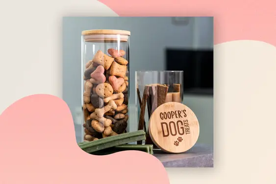 Personalised Pet Treat Jar, by Mirrorin