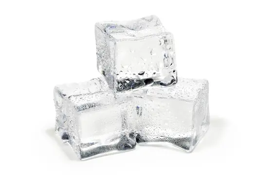 ice cubes on white background